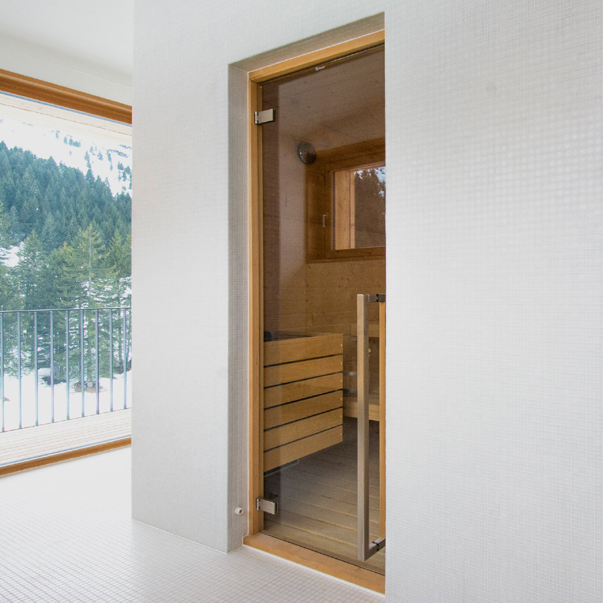 la sauna della Spa nel Campra Alpine Lodge & Spa